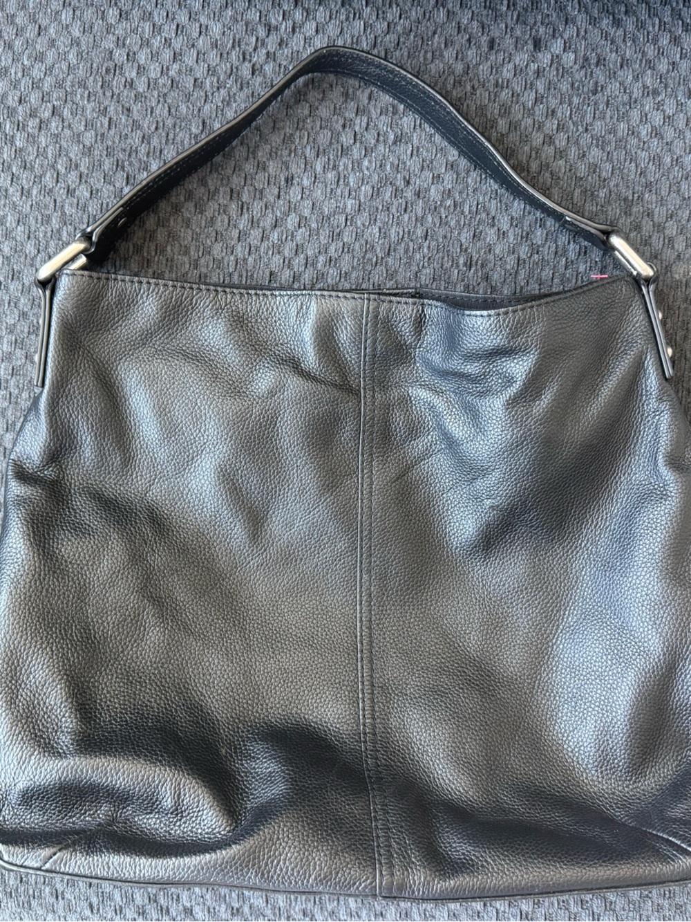Black Leather Slouchy Shoulder Bag